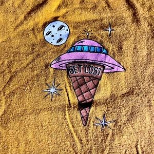 @get lost” yellow tee